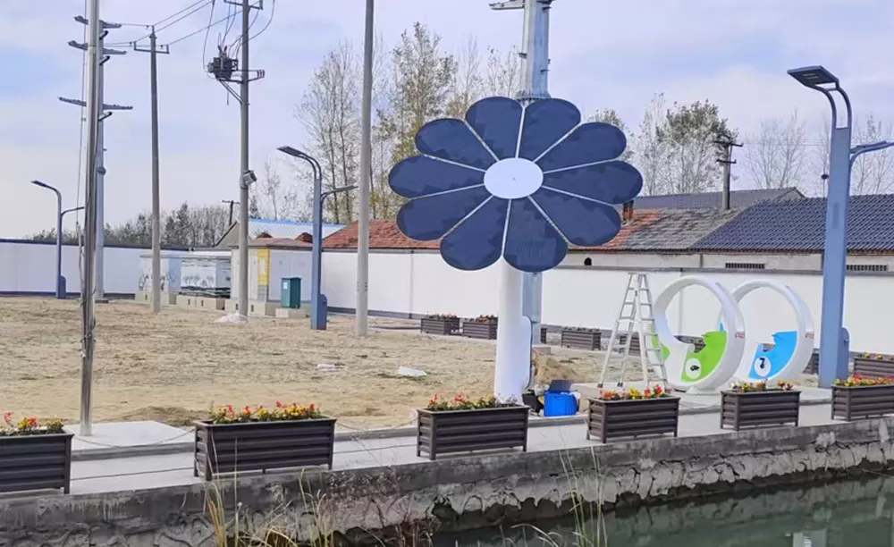 Dual-axis PV sunflowers + Wind Turbine Project