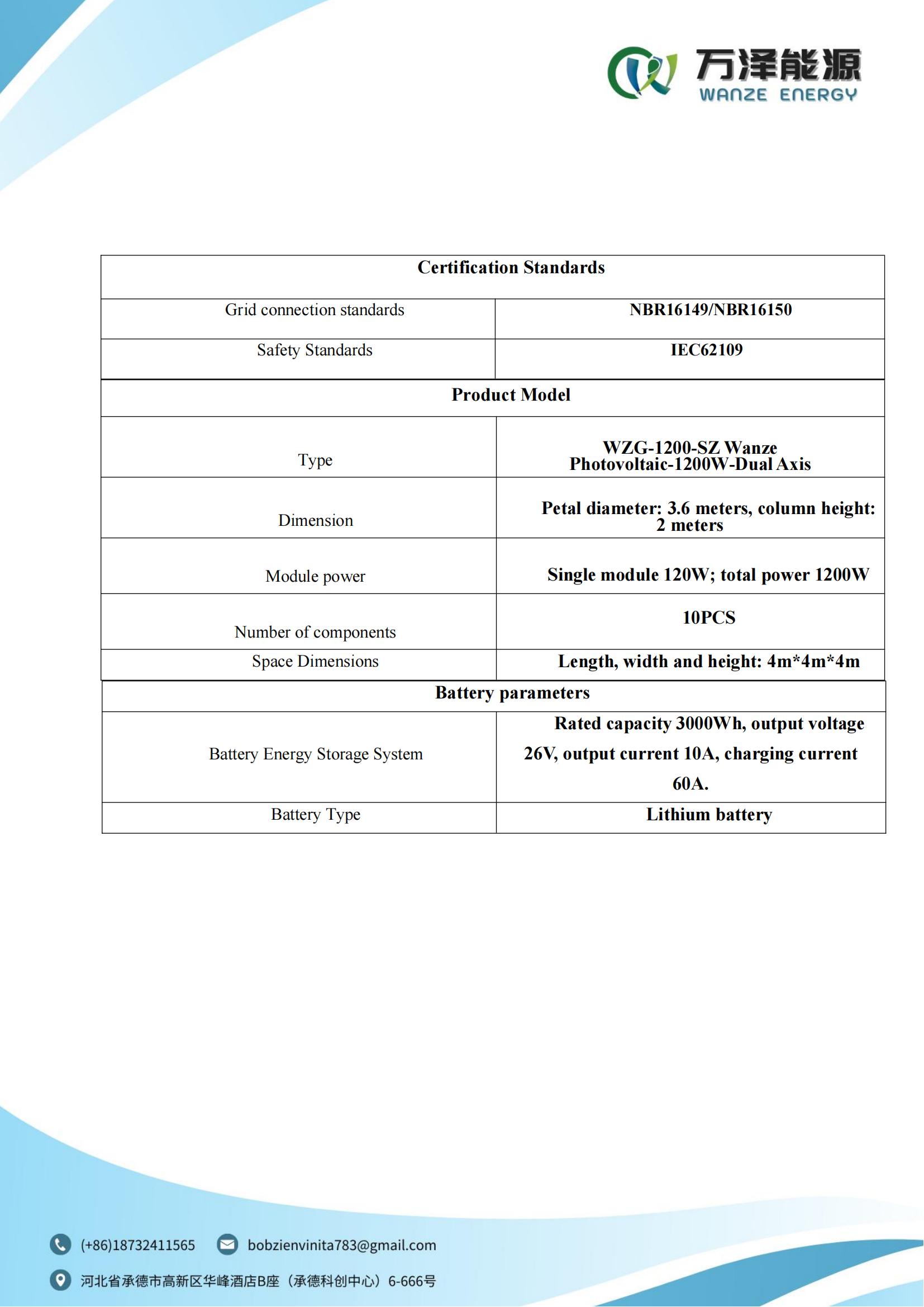 Dual-axis photovoltaic sunflower (dual-axis sun-chasing system) 1.2KW technical parameter table_03.jpg
